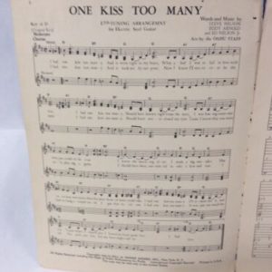 Vtg 1949 ONE KISS TOO MANY Sheet Music Steve Nelson Eddy Arnold ED Nelson Jr.
