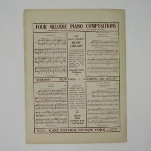 Theo Lack Arietta Op.97 Sheet Music Original 1915 Antique