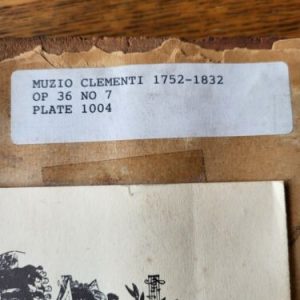Antique Muzio Clementi Music Sheet Printing Plate 1004 Collectors Delight 