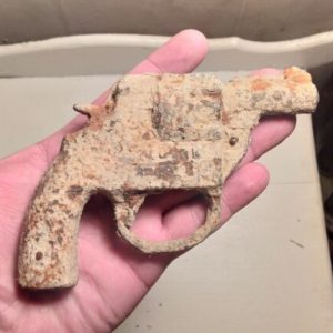 Antique Dug Up Cast Iron Child's Pistol Cap Gun Early 1900's Primitive