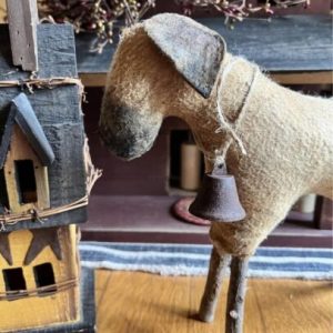 Primitive Country Folk Art make Do wool Grungy SHEEP Centerpiece