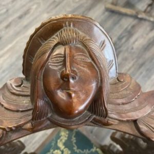 victorian carved wood corner chairs
