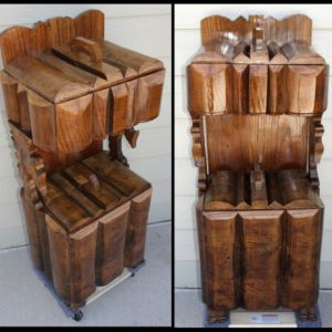 Antique Oak Fariniere Dragon Head Clawfoot Flour Sugar Coffee Box Bin Rare Chest