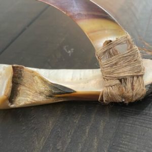 COLLECTOR PIECE- 1800s Marshall Islands Mother of Pearl Fish Hook With Sennit