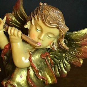 Vintage Gold Angels Playing Musical Instruments Lot Resin Figurines Italy 