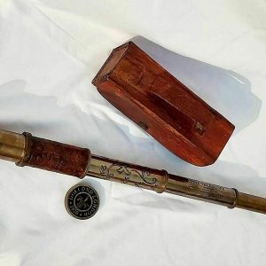 Antique brass telescope marine nautical leather pirate spyglass vintage gift