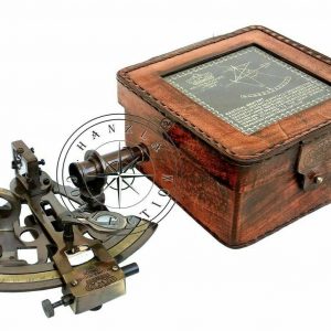 RARE NEW Brass Sextant Nautical Brass Sextant Working Marine Vintage/Leather Box