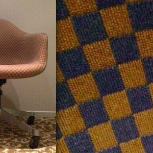 2 EAMES CHECKERBOARD ALEXANDER GIRARD HERMAN MILLER CHAIR SWIVEL TILT BASE RARE!