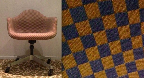 2 EAMES CHECKERBOARD ALEXANDER GIRARD HERMAN MILLER CHAIR SWIVEL TILT BASE RARE!
