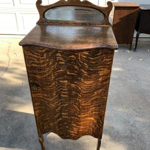 BEAUTIFUL Tiger Oak Antique Art Nouveau Music Cabinet