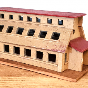 Vintage 20s-30s FOLK ART Painted Wood CHRISTMAS VILLAGE PUTZ Barn Bldg PRIM #3