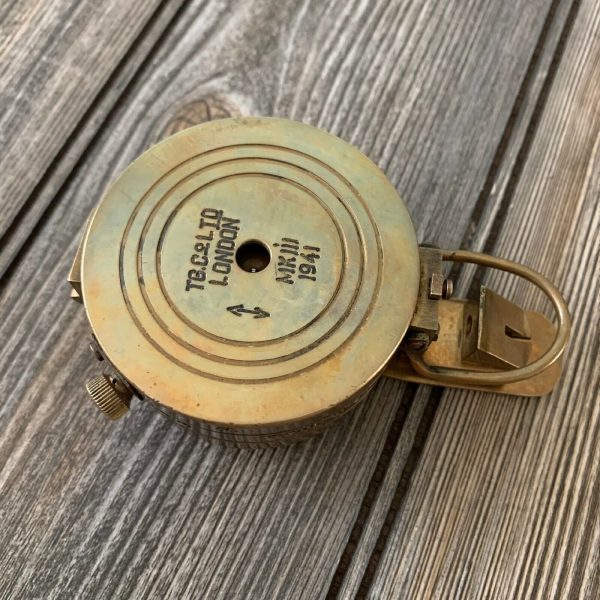 Vintage Solid Brass WWII Military Pocket Compass Gift
